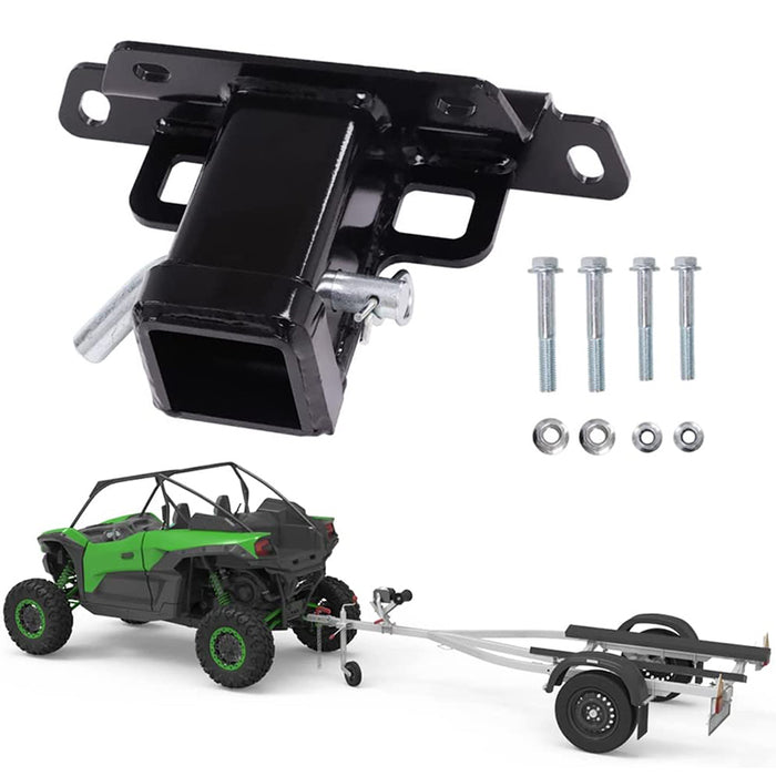 Fit for 2020 2021 2022 Kawasaki Teryx KRX 1000 2" Rear Trailer Towing Hitch Receiver UTV Rear Attachment with Black Powder Coating