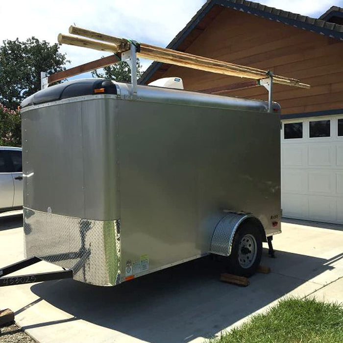 Elitewill Adjustable Aluminum Roof Ladder Rack Bracket Kit Fit for Enclosed Trailers Cargo Vans
